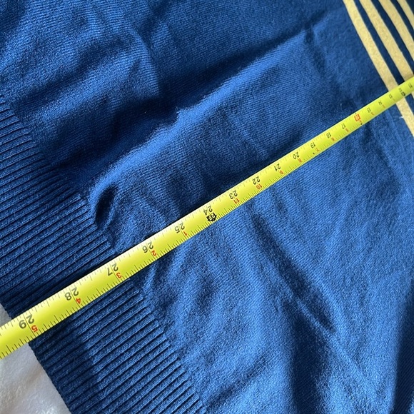 IZOD Men’s Crewneck Sweater Blue Yellow Stripe Pullover Long Sleeve Men’s Sz XXL - Picture 13 of 13